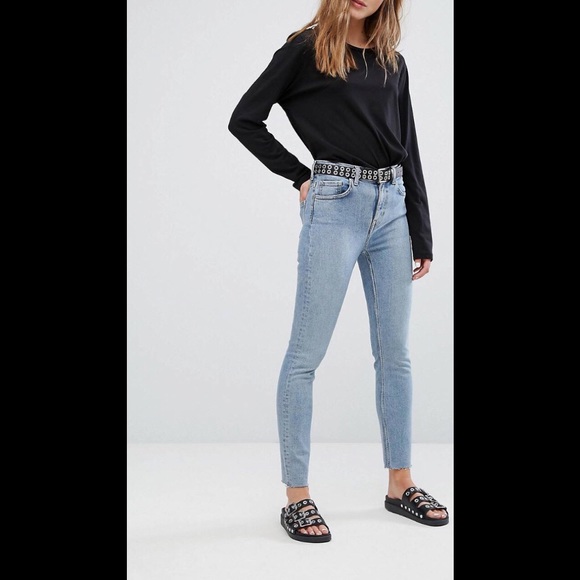 Weekday High Waist Jeans with Raw Hems - Picture 5 of 5